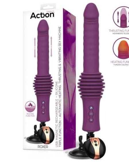 Roxer Sex Machine con Vibración, Thrusting, Efecto Calor y Control Remoto