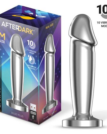 Sarmy Plug Anal Cromado con Vibración USB Magnético Talla M