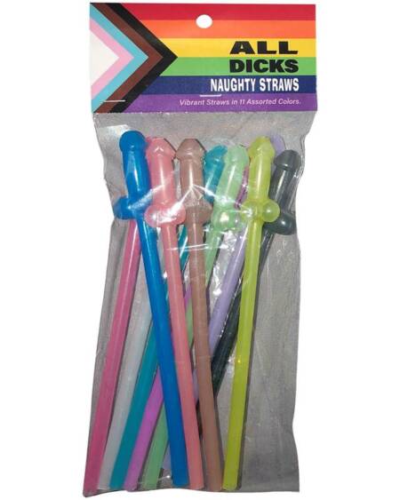 Set 11 Pajitas All Dicks Forma de Pene