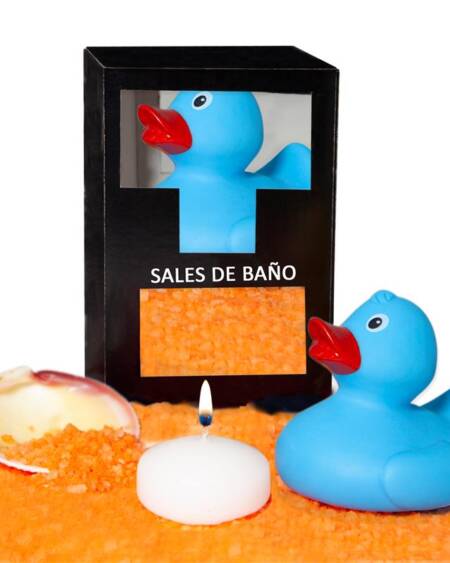 Set Sales Baño Aroma Mango Pato, Vela y Concha 150 gr