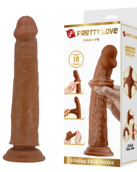 Sharife Dildo con Piel Deslizante-Retractil 25 cm