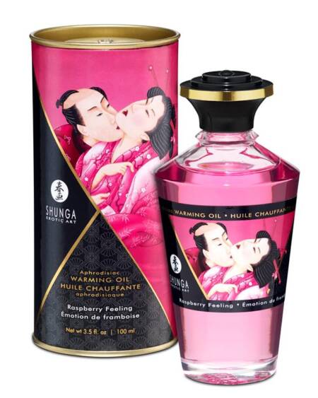 Shunga Aceite de Masaje de Efecto Calor Aroma a Frambuesa