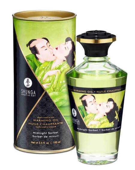 Shunga Aceite de Masaje Efecto Calor Aroma Sorbete de Medianoche