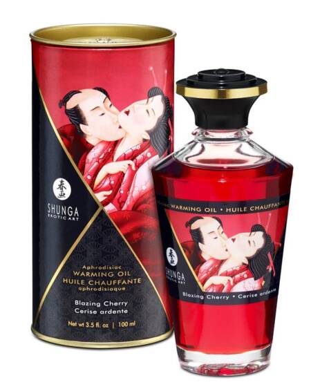 Shunga Aceite de Masaje Efecto Calor Cereza Ardiente