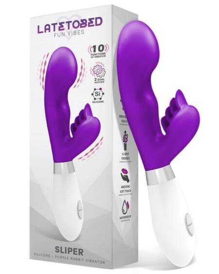 Sliper Vibrador Conejito Silicona Púrpura