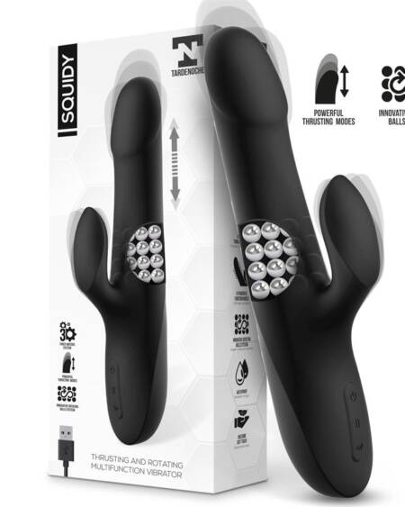 Squidy Vibrador Función de Movimiento Up and Down y Bolas Rotadoras USB Silicona