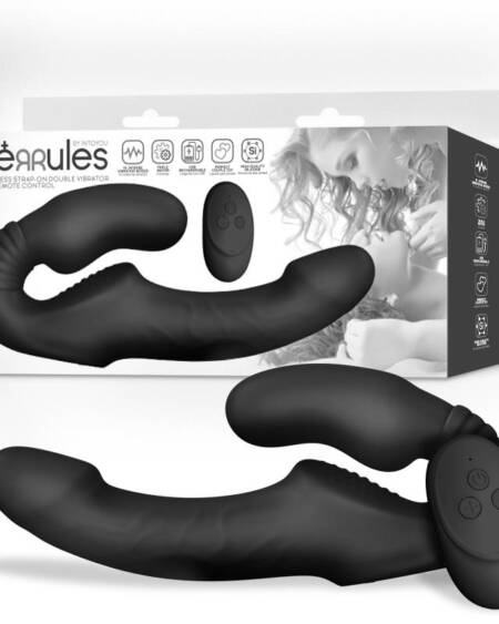 Strap on Vibrador Doble sin Arnés con Control Remoto