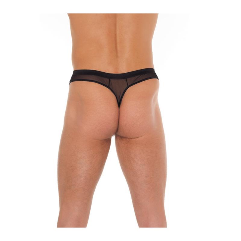 Tanga Rejilla Negro Talla Única - Imagen 2
