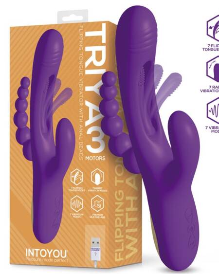 Triya Vibrador con Lengua Flipping y Cadena Anal