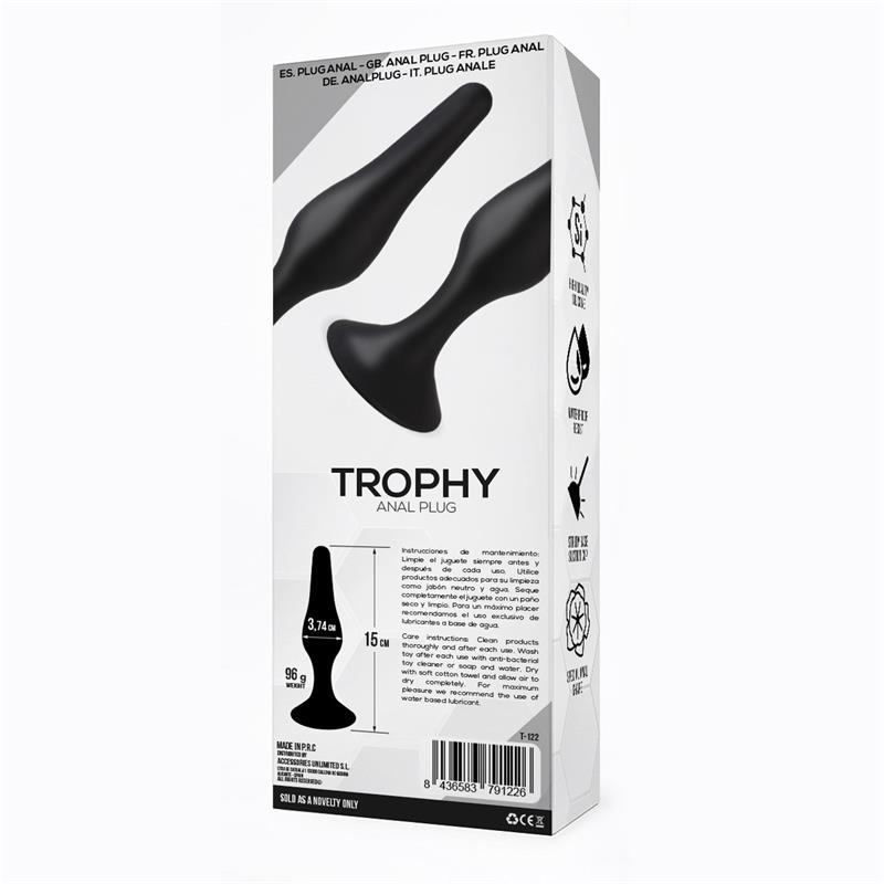 Trophy Plug Anal 15 cm Silicona Negro - Imagen 3