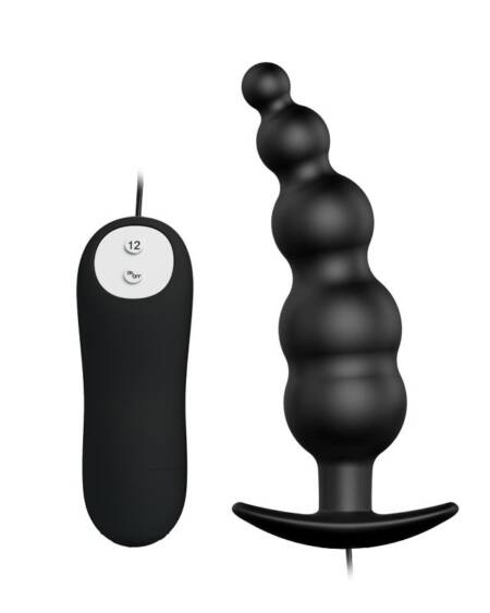 Vibrador Anal Burbujas Negro con Control Remo cl70
