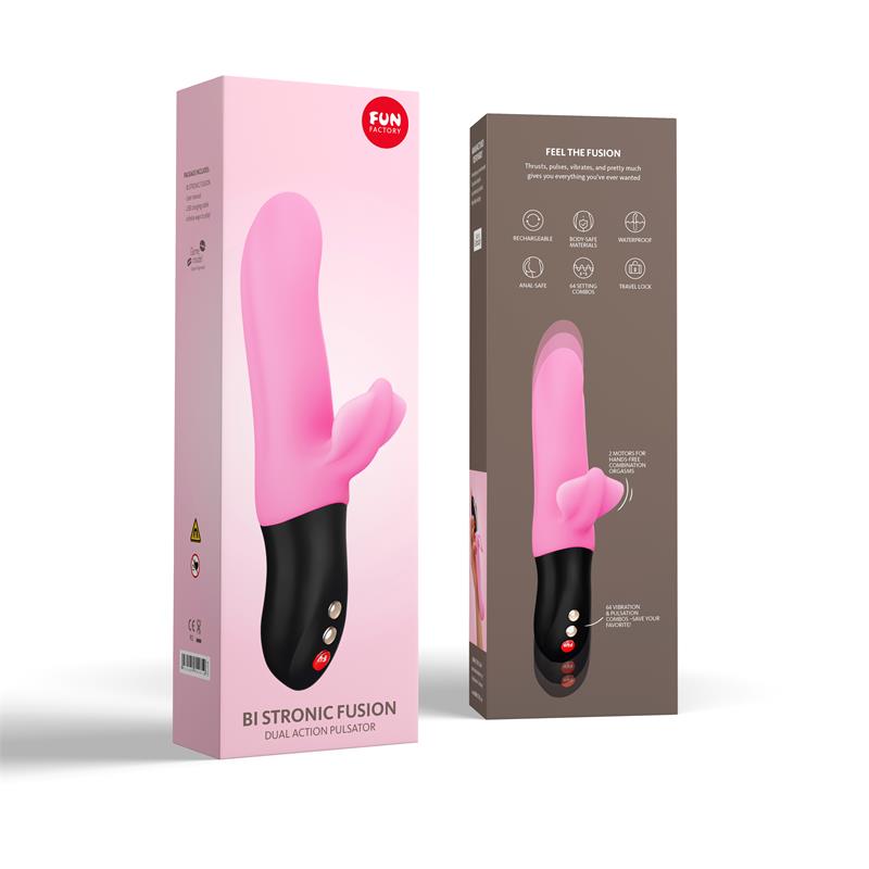 Vibrador con Empuje Bi Stronic Fusion Candy Rose - Imagen 3