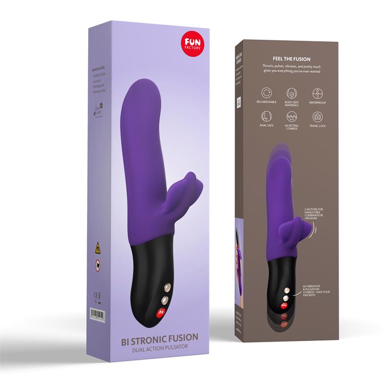 Vibrador con Empuje Bi Stronic Fusion Violett - Imagen 3