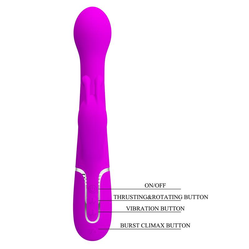Vibrador con Thrusting y Bolas Rotatorias Dejon Rosa - Imagen 8