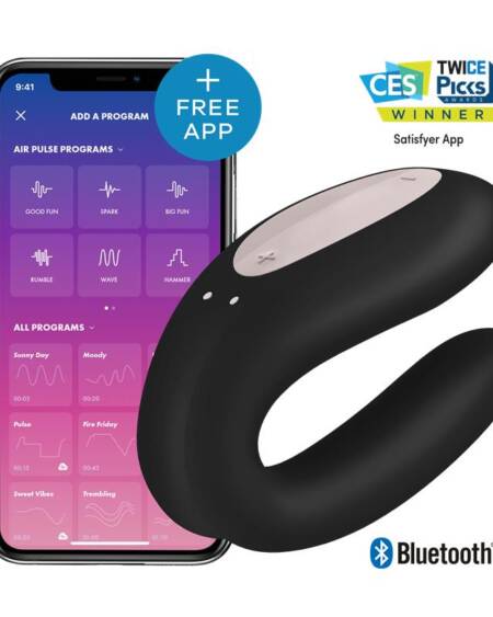 Vibrador para Parejas con APP Double Joy Negro