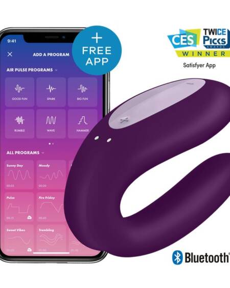 Vibrador para Parejas con APP Double Joy Violeta