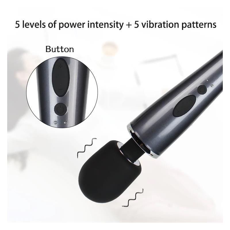 Wand Massager Relyme USB Silicone Black - Imagen 9
