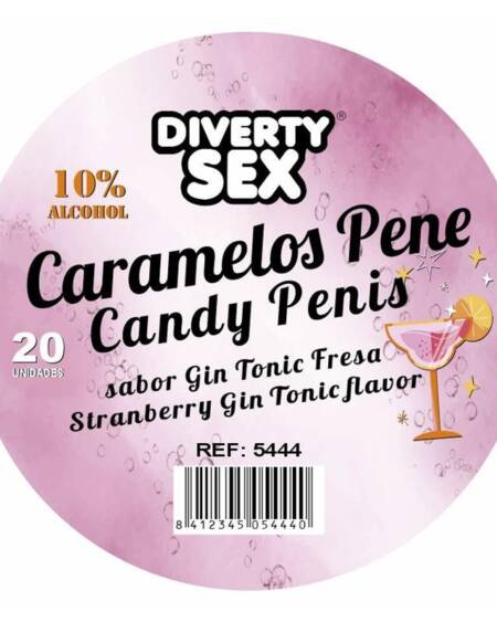 20 Caramelos Forma de Pene Sabor Gin Tonic