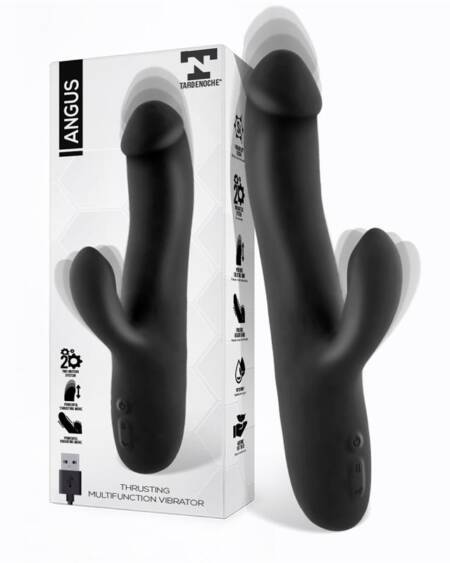 Angus Vibrador con Función de Movimiento Thrusting 2 Motores Silicona USB