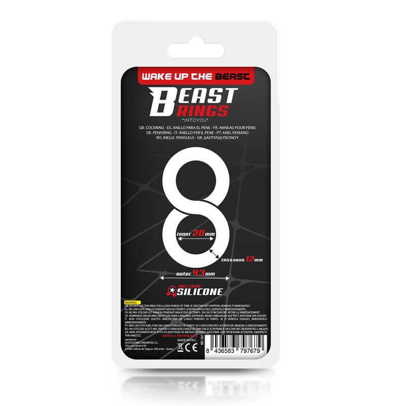 Anillo Doble para el Pene 100% Silicona Líquida 2 cm Negro - Imagen 3