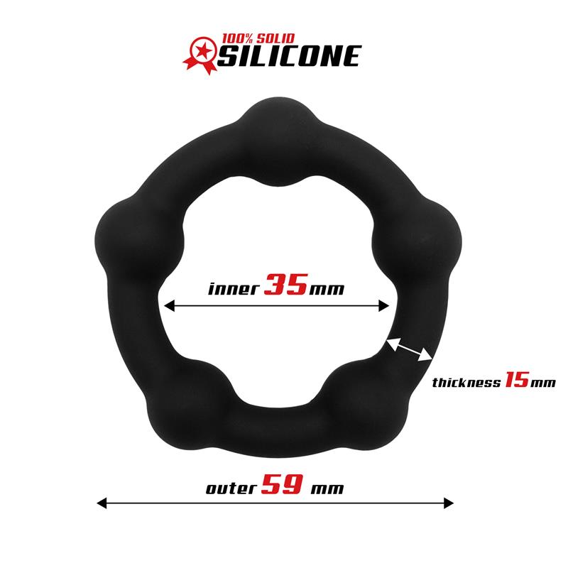 Anillo para el Pene Silicona Sólida 3.5 cm Negro - Imagen 2