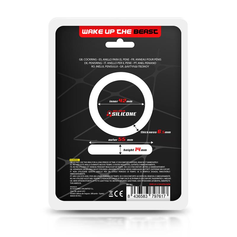 Anillo para el Pene Silicona Sólida 4.2 cm Negro - Imagen 4