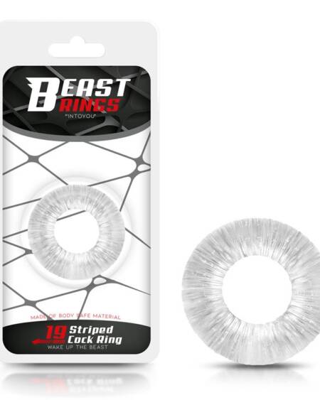 Anillo para el Pene Striped Súper Flexible 1.9 cm Transparente