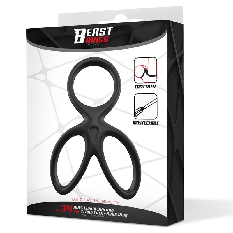 Anillo Triple Pene y Testículos Silicona Líquida Flexible - Imagen 11