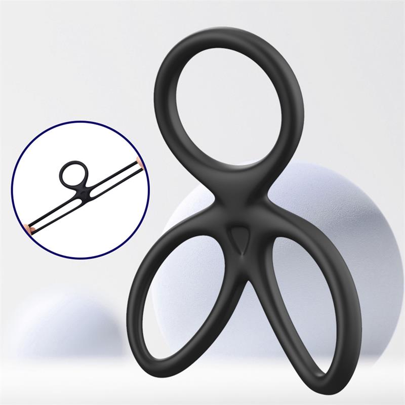 Anillo Triple Pene y Testículos Silicona Líquida Flexible - Imagen 8