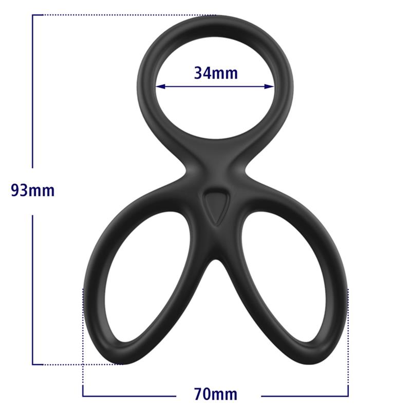 Anillo Triple Pene y Testículos Silicona Líquida Flexible - Imagen 10