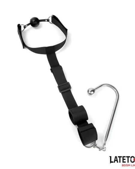 Ataduras con Mordaza, Esposas y Gancho Anal