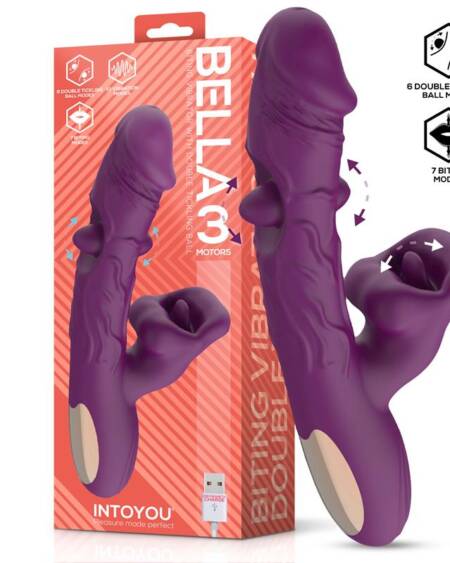 Bella Vibrador Doble Bola Cosquilleante y Mordisqueo 3 Motores