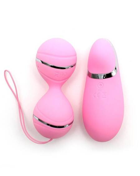 Bolas Kegel con Control Remoto y Estimulador Ibiza Rosa