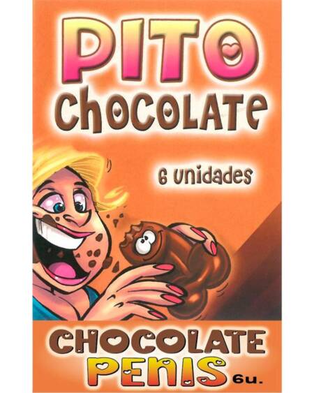 Caja Comic Forma Pene Chocolate Negro 6 unidades