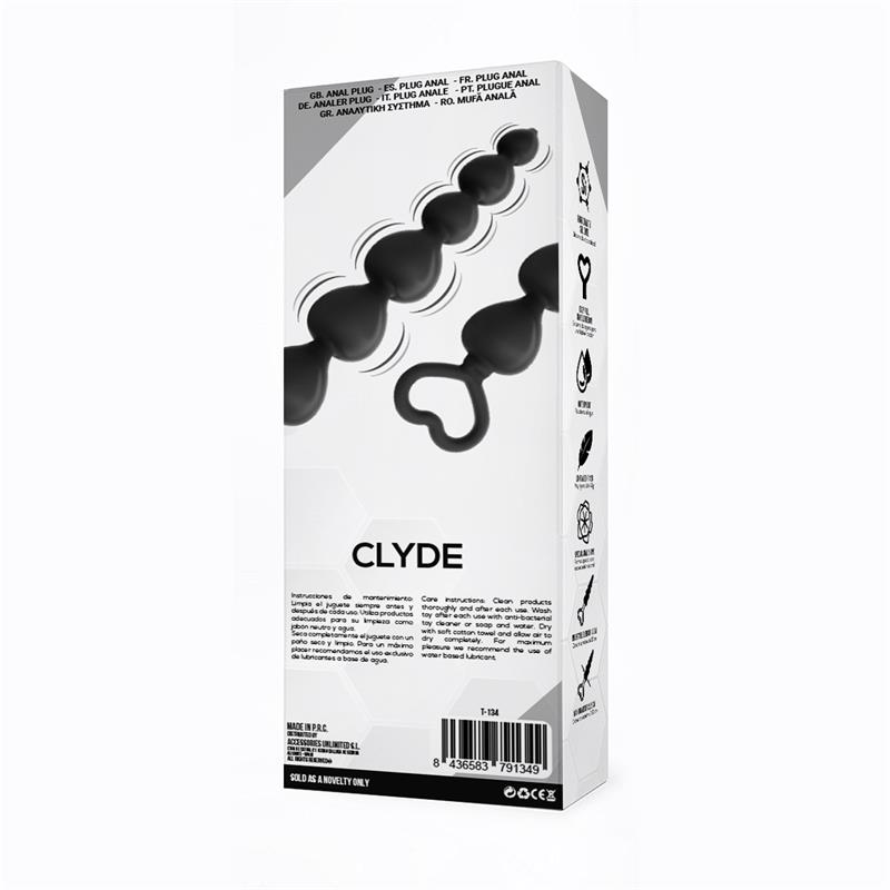 Clyde Plug Anal con Bolas con Aro de Fácil Extracción Silicona Negro - Imagen 3
