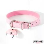 Collar con Cascabel Ajustable Rosa