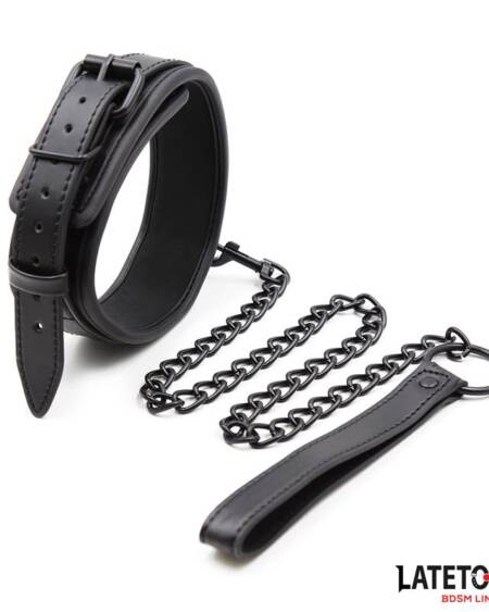 Collar y Correa Neopreno Negro