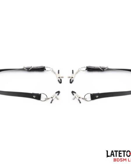 Correas de Bondage para Piernas con Pinzas para Clítoris