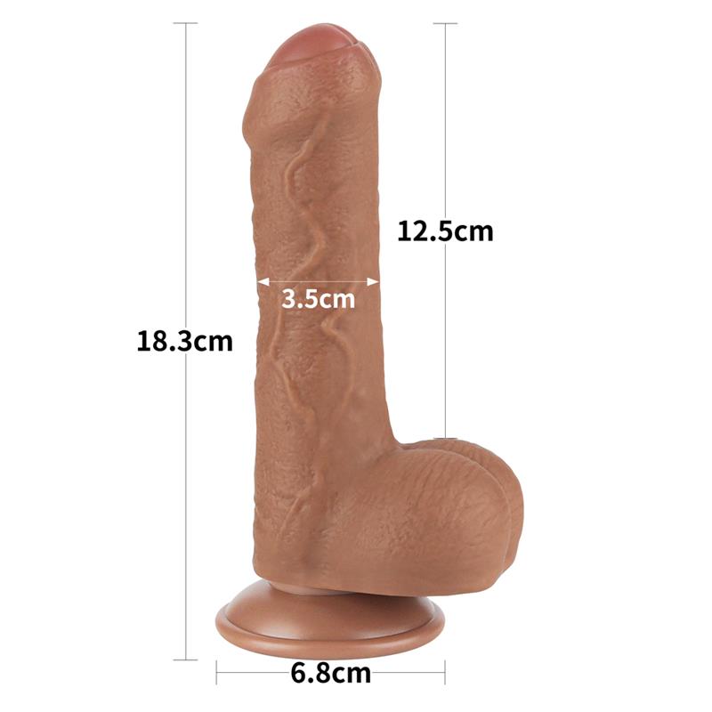 Dildo con Piel Retractil 7 Bronceado - Imagen 12