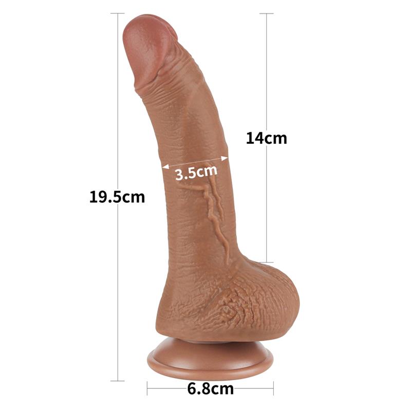 Dildo con Piel Retractil 7.5 Bronceado - Imagen 11
