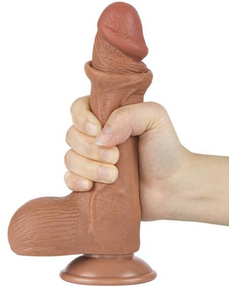 Dildo con Piel Retractil 7.5 Bronceado