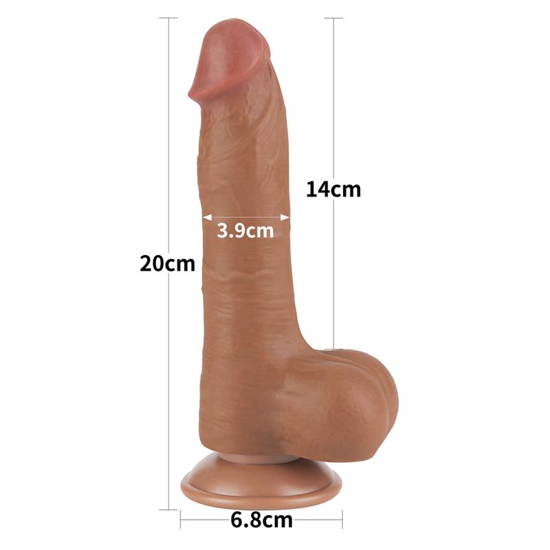 Dildo con Piel Retractil 8 Bronceado - Imagen 10