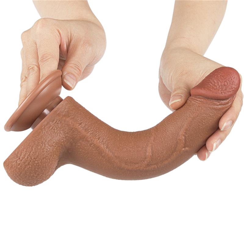 Dildo con Piel Retractil 8.5 Bronceado - Imagen 2