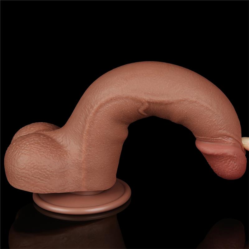 Dildo con Piel Retractil 8.5 Bronceado - Imagen 9