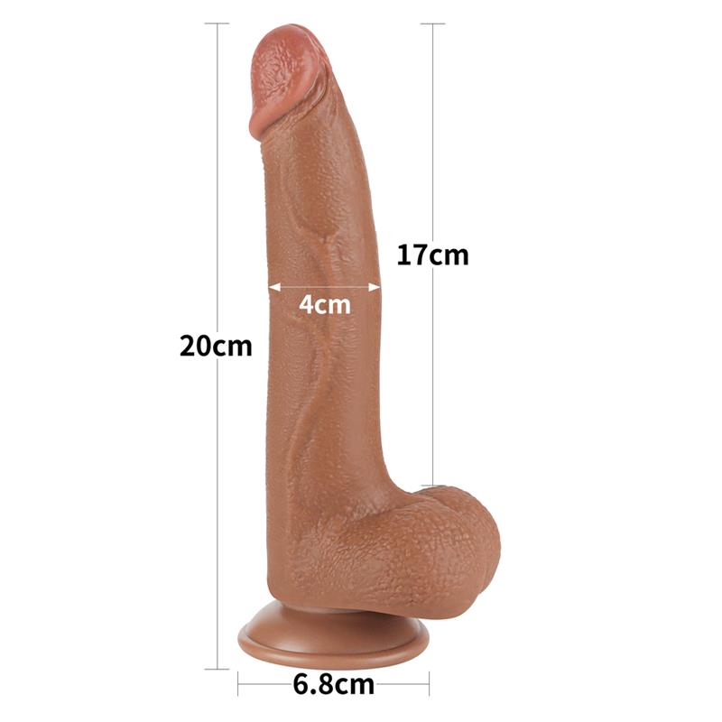 Dildo con Piel Retractil 8.5 Bronceado - Imagen 10
