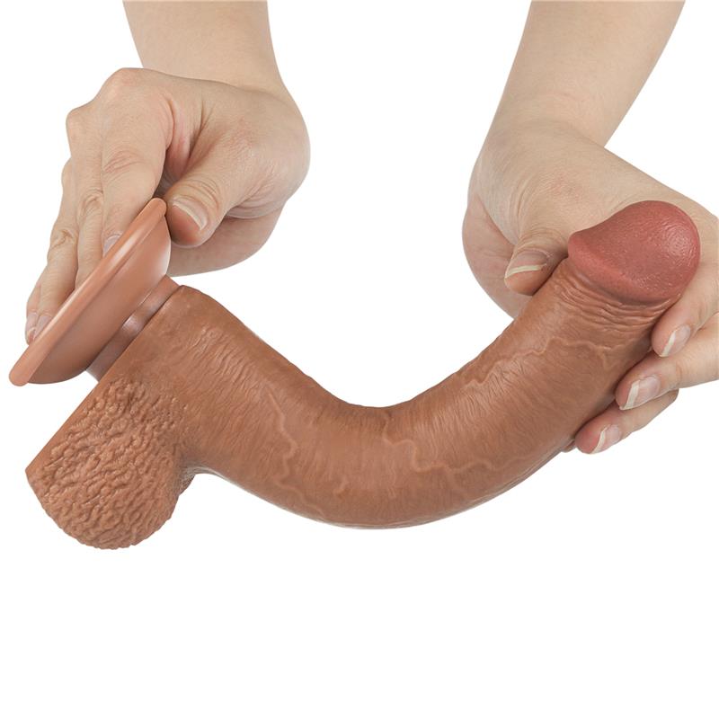 Dildo con Piel Retractil 9 Bronceado - Imagen 2