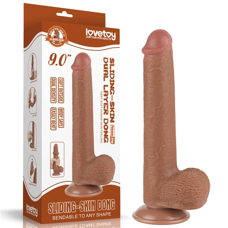 Dildo con Piel Retractil 9 Bronceado - Imagen 11