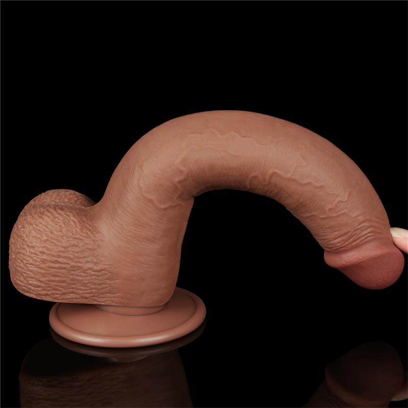 Dildo con Piel Retractil 9 Bronceado - Imagen 9
