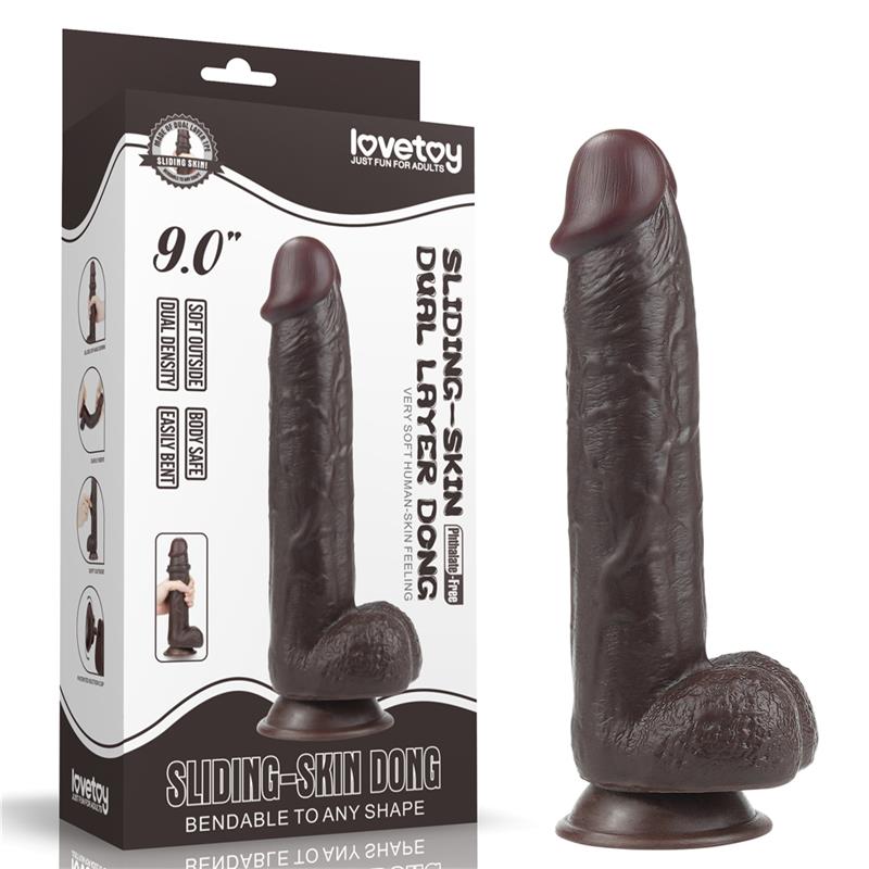 Dildo con Piel Retractil 9 Negro - Imagen 17