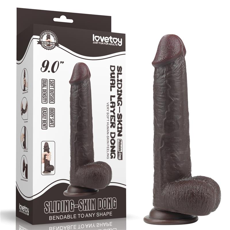 Dildo con Piel Retractil 9 Negro - Imagen 16